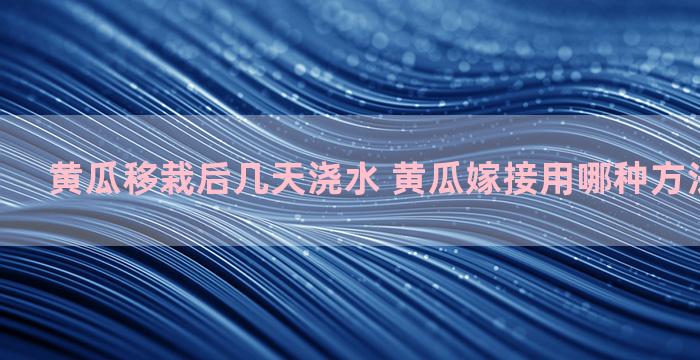 黄瓜移栽后几天浇水 黄瓜嫁接用哪种方法成活率高